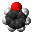 Space-filling model of tropone