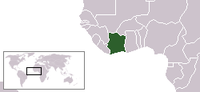 Locatie van Republique de Côte d'Ivoire