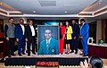 Mr. Habib Syed founder of Gallery International presented a life-size portrait of M Kempaiah to the family members as a token of his admiration towards football..