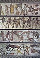 Image 3The Zliten mosaic, from a dining room in present-day Libya, depicts a series of arena scenes: from top, musicians; gladiators; beast fighters; and convicts condemned to the beasts (from Roman Empire)