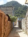 View of the Serpent Mountain from an alley in downtown Calnali