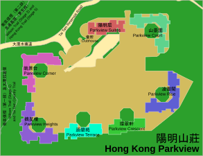 陽明山莊各屋苑分佈簡圖（點選放大觀看）