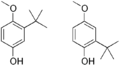 De tert-butyl-groep als substituent aan benzeenringen in tert-butylhydroxyanisolen