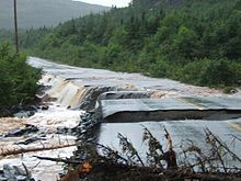 A flooded area in Ship Harbour, NL