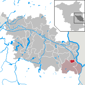 Poziția Lawitz pe harta districtului Oder-Spree