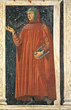 Fresco of Petrarch, Italian scholar, poet and humanist