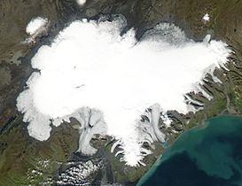 Vatnajökull ice cap with outlet glaciers, Iceland