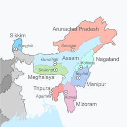 Location of India Timur Laut