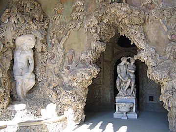 The Inside of the big grotto of bernado Buontalenti