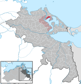 Poziția Krummin pe harta districtului Vorpommern-Greifswald