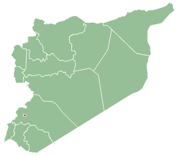 Damaskus läge i Syrien (röd prick)