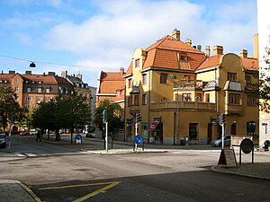 Bebyggelse vid Stråket.