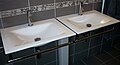 White glass sinks