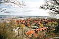 Deutsch: Blick vom Weinberg auf die während des Elbehochwassers im Frühjahr 2001 überschwemmte Altstadt von Hitzacker. English: View of the old town of Hitzacker (Elbe) in Lower Saxony, Germany, inundated during the Elbe flood in spring 2001.