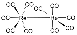 Structuurformule van direniumdecacarbonyl