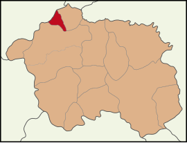 Map showing Mihalgazi District in Eskişehir Province