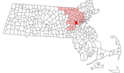 Location in Middlesex County in Massachusetts