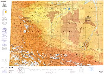 Map including Maralbexi (labeled as BACHU (PA-CH'U)) (DMA, 1984)[d]