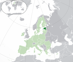  ایستونی یئری نقشه اوستونده (dark green) – in اوروپا (green & grey) – in the اوروپا بیرلیگی (green)  –  [Legend]