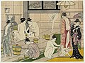 鳥居清長《澡堂裏的女人》，稍晚於1780年