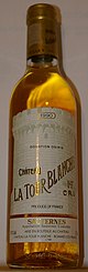 A bottle of Château La Tour Blanche 1990