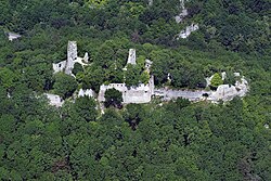 Dobrá Voda castle above the village