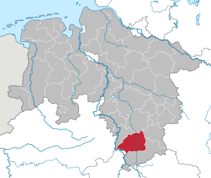 Lage des Landkreis Northeim in Niedersachsen (anklickbare Karte)