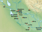 Localização das principais cidades da região da Babilónia do 2.º milénio a.C.