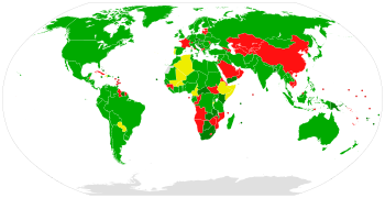 Map of states' adoption of the Partial Test Ban Treaty