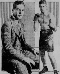 2 pictures of Eddie Roberts (boxer). one of him in a suit and another of him with his boxing equipement on. December 22, 1926