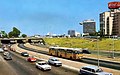 1970s view of the building (right) from the Paseo de la República.