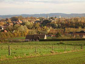 Village de Tiegem depuis le Tiegemberg