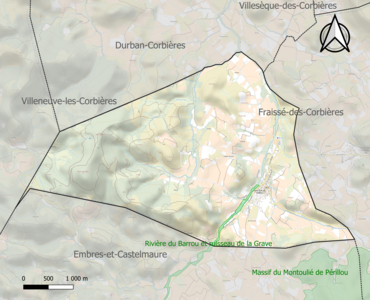 Carte de la ZNIEFF de type 1 sur la commune.