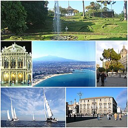 Giardino Bellini, Teatro Bellini, Catania med Etna i bakgrund, Duomo, segling på Medelhavet, Piazza del Duomo.