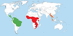 Distribución de las tres especies.