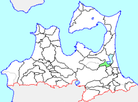 上北町の県内位置図