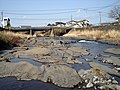 支流の黄瀬川に現れた三島溶岩