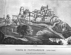 Pontelandolfo in a lithograph, 1850