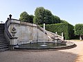 Barockgarten Großsedlitz: Übergang einer horizontalen Balustrade in ein Treppengeländer