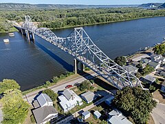 Black Hawk Bridge at the western terminus of WIS 82