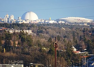 Globen, Tele2 Arena och skulpturen Vridande moment