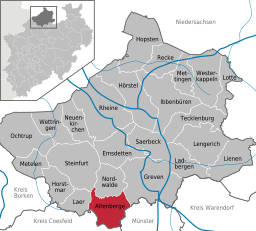 Läget för Altenberge i Kreis Steinfurt