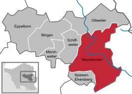 Kaart van Neunkirchen (Saarland)