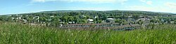 A view of Okotoks; overlooking downtown and facing south.