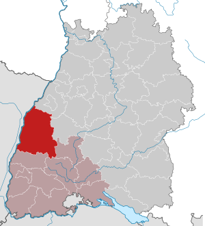 Li position de Ortenaukreis in Baden-Württemberg