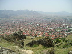 Panorama o Prilep frae Marko's Touers