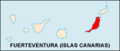 Map of Canarias highlighting Fuerteventura