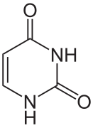 Estructura química del uracilo.