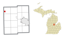 Location within Midland County and the state of Michigan