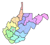 West Virginia state senate districts from 1964